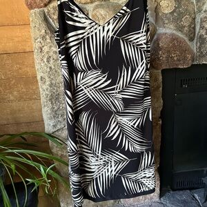 White House Black Market Black and White Sheath Midi Dress